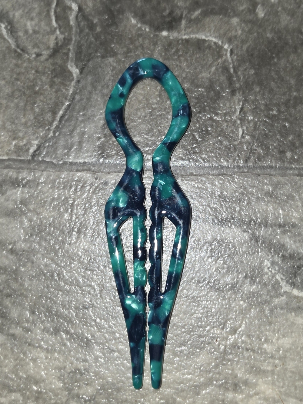 Teal Marble Hair Fork - Women's Hair Accessory BNIB
